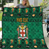Personalized Jamaica Christmas Quilt Coat Of Arms - Merri Crissmuss - Wonder Print Shop