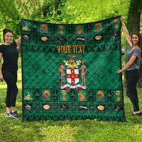 Personalized Jamaica Christmas Quilt Coat Of Arms - Merri Crissmuss - Wonder Print Shop