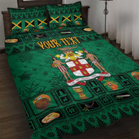 Personalized Jamaica Christmas Quilt Bed Set Coat Of Arms - Merri Crissmuss - Wonder Print Shop