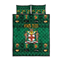 Personalized Jamaica Christmas Quilt Bed Set Coat Of Arms - Merri Crissmuss - Wonder Print Shop