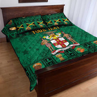 Personalized Jamaica Christmas Quilt Bed Set Coat Of Arms - Merri Crissmuss - Wonder Print Shop