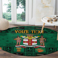Personalized Jamaica Christmas Round Carpet Coat Of Arms - Merri Crissmuss
