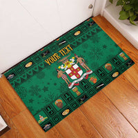 Personalized Jamaica Christmas Rubber Doormat Coat Of Arms - Merri Crissmuss - Wonder Print Shop