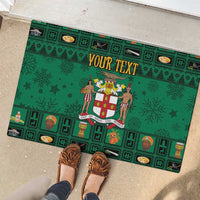 Personalized Jamaica Christmas Rubber Doormat Coat Of Arms - Merri Crissmuss - Wonder Print Shop