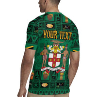 Personalized Jamaica Christmas Rugby Jersey Coat Of Arms - Merri Crissmuss - Wonder Print Shop