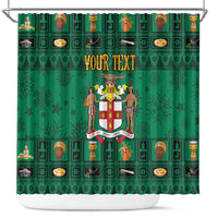 Personalized Jamaica Christmas Shower Curtain Coat Of Arms - Merri Crissmuss