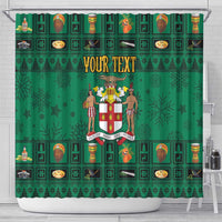 Personalized Jamaica Christmas Shower Curtain Coat Of Arms - Merri Crissmuss