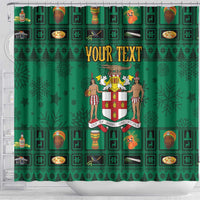 Personalized Jamaica Christmas Shower Curtain Coat Of Arms - Merri Crissmuss