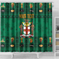 Personalized Jamaica Christmas Shower Curtain Coat Of Arms - Merri Crissmuss