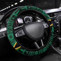 Jamaica Christmas Steering Wheel Cover Coat Of Arms - Merri Crissmuss - Wonder Print Shop