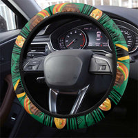 Jamaica Christmas Steering Wheel Cover Coat Of Arms - Merri Crissmuss - Wonder Print Shop