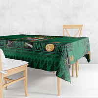 Personalized Jamaica Christmas Tablecloth Coat Of Arms - Merri Crissmuss - Wonder Print Shop