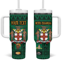 Personalized Jamaica Christmas Tumbler With Handle Coat Of Arms - Merri Crissmuss - Wonder Print Shop