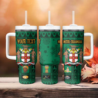 Personalized Jamaica Christmas Tumbler With Handle Coat Of Arms - Merri Crissmuss - Wonder Print Shop