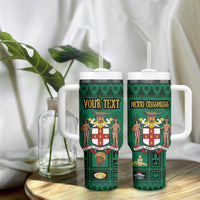 Personalized Jamaica Christmas Tumbler With Handle Coat Of Arms - Merri Crissmuss - Wonder Print Shop