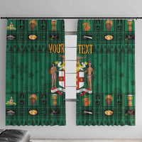 Personalized Jamaica Christmas Window Curtain Coat Of Arms - Merri Crissmuss - Wonder Print Shop