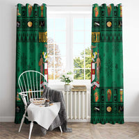 Personalized Jamaica Christmas Window Curtain Coat Of Arms - Merri Crissmuss - Wonder Print Shop