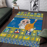 Personalized Ukraine Christmas Area Rug Star of Bethlehem With Angle Funny - Wonder Print Shop