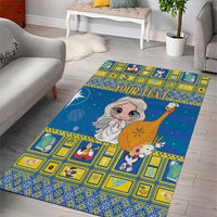 Personalized Ukraine Christmas Area Rug Star of Bethlehem With Angle Funny - Wonder Print Shop