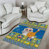 Personalized Ukraine Christmas Area Rug Star of Bethlehem With Angle Funny - Wonder Print Shop