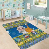 Personalized Ukraine Christmas Area Rug Star of Bethlehem With Angle Funny - Wonder Print Shop