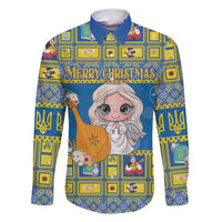 Personalized Ukraine Christmas Family Matching Off Shoulder Maxi Dress and Hawaiian Shirt Star of Bethlehem With Angle Funny - Wonder Print Shop