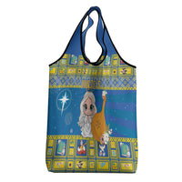 Personalized Ukraine Christmas Grocery Bag Star of Bethlehem With Angle Funny