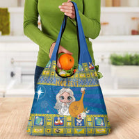 Personalized Ukraine Christmas Grocery Bag Star of Bethlehem With Angle Funny