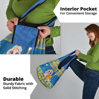 Personalized Ukraine Christmas Grocery Bag Star of Bethlehem With Angle Funny