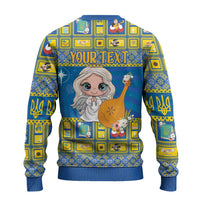 Personalized Ukraine Christmas Ugly Christmas Sweater Star of Bethlehem With Angle Funny - Wonder Print Shop