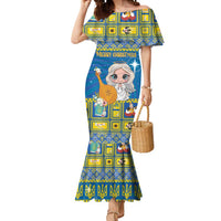 Personalized Ukraine Christmas Mermaid Dress Star of Bethlehem With Angle Funny - Wonder Print Shop