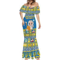 Personalized Ukraine Christmas Mermaid Dress Star of Bethlehem With Angle Funny - Wonder Print Shop