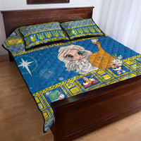 Personalized Ukraine Christmas Quilt Bed Set Star of Bethlehem With Angle Funny - Wonder Print Shop