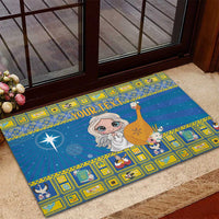 Personalized Ukraine Christmas Rubber Doormat Star of Bethlehem With Angle Funny - Wonder Print Shop