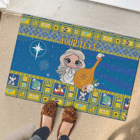 Personalized Ukraine Christmas Rubber Doormat Star of Bethlehem With Angle Funny - Wonder Print Shop