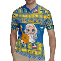 Personalized Ukraine Christmas Rugby Jersey Star of Bethlehem With Angle Funny - Wonder Print Shop