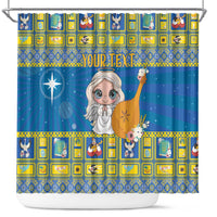 Personalized Ukraine Christmas Shower Curtain Star of Bethlehem With Angle Funny