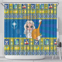 Personalized Ukraine Christmas Shower Curtain Star of Bethlehem With Angle Funny