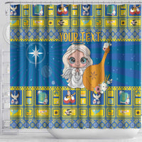 Personalized Ukraine Christmas Shower Curtain Star of Bethlehem With Angle Funny