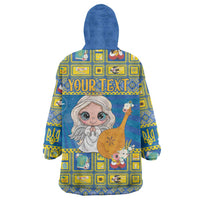 Personalized Ukraine Christmas Wearable Blanket Hoodie Star of Bethlehem With Angle Funny - Wonder Print Shop