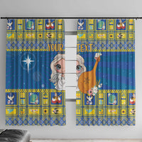 Personalized Ukraine Christmas Window Curtain Star of Bethlehem With Angle Funny - Wonder Print Shop