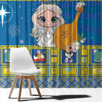 Personalized Ukraine Christmas Window Curtain Star of Bethlehem With Angle Funny - Wonder Print Shop