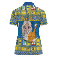 Personalized Ukraine Christmas Women Polo Shirt Star of Bethlehem With Angle Funny - Wonder Print Shop