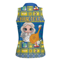 Personalized Ukraine Christmas Women Sleeveless Polo Shirt Star of Bethlehem With Angle Funny - Wonder Print Shop