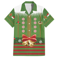 Christmas Costume Elf Family Matching Long Sleeve Bodycon Dress and Hawaiian Shirt Santa Little Helper Green - Wonder Print Shop