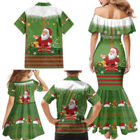 Christmas Costume Elf Family Matching Mermaid Dress and Hawaiian Shirt Santa Little Helper Green - Wonder Print Shop