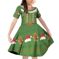 Christmas Costume Elf Family Matching Off Shoulder Short Dress and Hawaiian Shirt Santa Little Helper Green - Wonder Print Shop