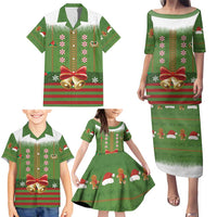 Christmas Costume Elf Family Matching Puletasi and Hawaiian Shirt Santa Little Helper Green - Wonder Print Shop