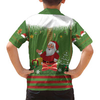 Christmas Costume Elf Family Matching Summer Maxi Dress and Hawaiian Shirt Santa Little Helper Green - Wonder Print Shop