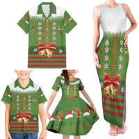 Christmas Costume Elf Family Matching Tank Maxi Dress and Hawaiian Shirt Santa Little Helper Green - Wonder Print Shop